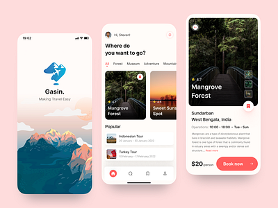 Gasin - Making Travel Easy design figma illustration minimal prototype redesign ui uidesign user centered design userexperience ux uxdesign