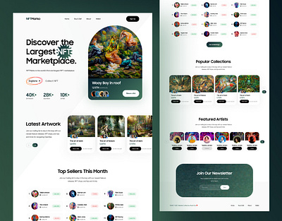 NFTMarko - NFT Marketplace Website art artsell clean cryptoart design landingpage nft nfts psd template token ui ui design ux design web design