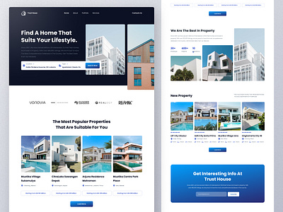 TrustHouse - Property Landing Page clean design landing page property real estate ui ui design web design website