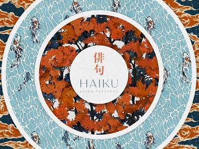 HAIKU Patterns Collection art asian pattern branding cloud pattern fabric prints forest pattern hand drawn illustration japanese pattern marine pattern mountains pattern nature ocean pattern organic pattern design seamless pattern traditional wave pattern