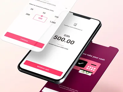 No-touch ATM cash withdrawals app banking mobile product design ui ux design