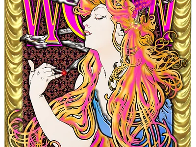 Lady of Wownero 420 alphonse mucha crypto design graphic design illustration job rolling papers nft nft art patrn.me photoshop wownero