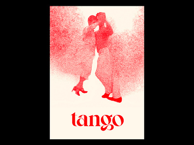 Tango bitmap couple dance dancing dots graphic design noise poster print red tango type typography