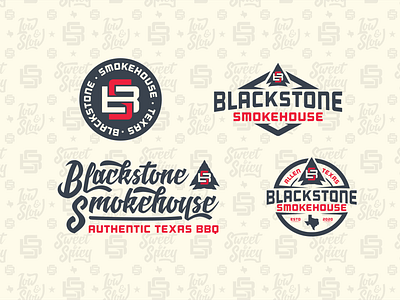 Blackstone Smokehouse Logo Kit adobe illustrator arrowhead logo badge logo bbq brand bbq logo brand brand design brand identity branding bs monogram logo logo design modern monogram logo restaurant logo script logo texas logo vector vintage vintage badge logo