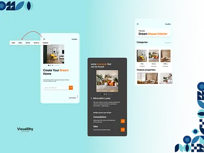 Interior design service Mobile App user interface app branding graphic design illustration typography ui ux vector