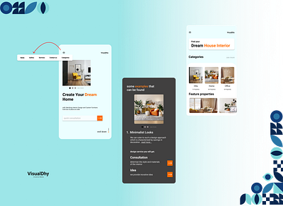 Interior design service Mobile App user interface app branding graphic design illustration typography ui ux vector