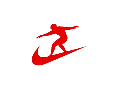 Nike surfer air design fun graphic design illustration logo logofolio logos logotype mark modern nike portfolio red skate sport surf swoosh symbol vector
