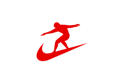 Nike surfer air design fun graphic design illustration logo logofolio logos logotype mark modern nike portfolio red skate sport surf swoosh symbol vector