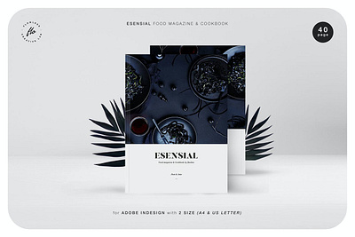 Esensial Food Magazine & Cookbook a4 adobe indesign agency catalog catalogue clean company corporate graphic design indesign magazine minimal minimalist modern print printable professional simple template us letter