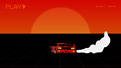 8-bit Ferrari 3d 8 bit 8 bit 80s 8bit car element ferrari pixelated red retro retro wave road smoke sunset vhs