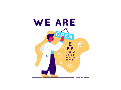 Flat illustration design illustration ophthalmology vector