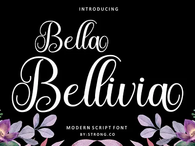 Bella Bellivia branding design graphic design illustration logo logo fonts love fonts modern fonts script fonts wedding fonts
