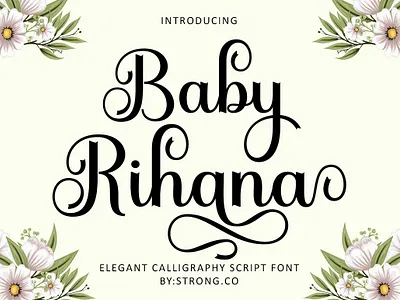 Baby Rihana branding design graphic design illustration logo logo fonts love fonts modern fonts script fonts