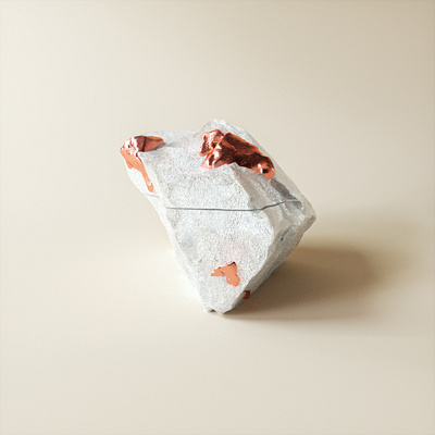 Broken 3d 3drock broken c4d cinema4d copper gold material metals octane render rock