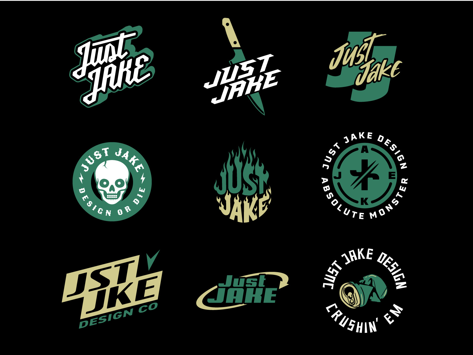 Just Jake Logo Sheet by Jake Samuelson on Dribbble