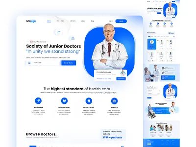 Medical Website Landing Page clean doctor doctor website hospital medical modren nurse uiux