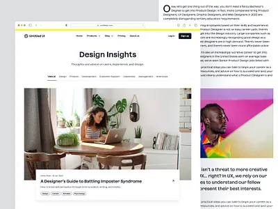 Minimal blog home — Untitled UI article blog blog page blog post grid header landing page minimal user interface web design webflow wordpress