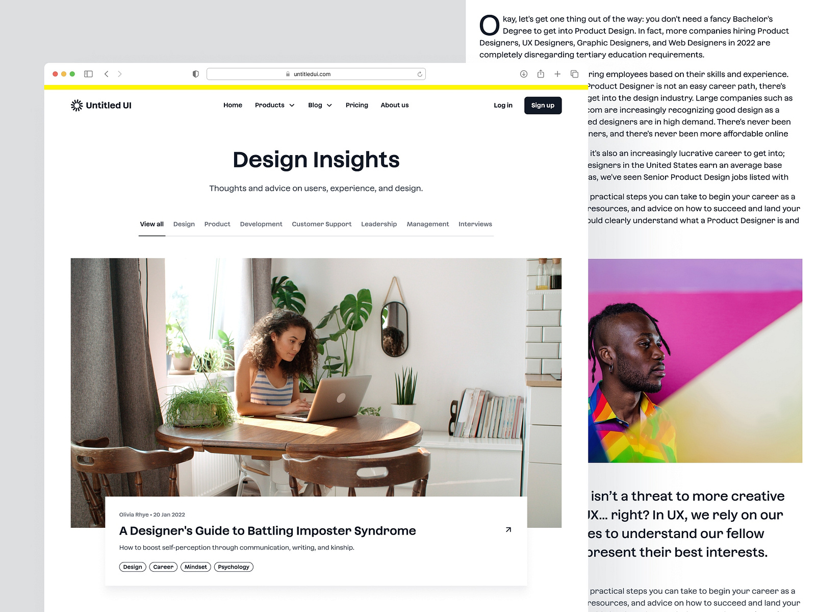 Minimal blog home — Untitled UI by Jordan Hughes® on Dribbble