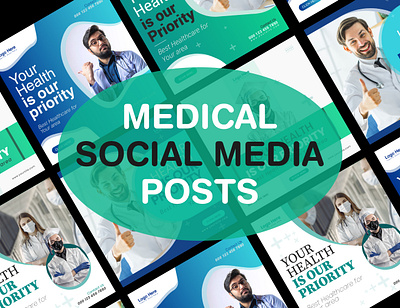 Medical Healthcare Hospital Social Media Post template banner banner ads banner ads html banner design brand identity business card design corporate corporate social media design health hospital logo medical medical logo medical social media pharmacy social media design