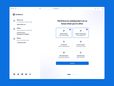 Multi-step contact page — Untitled UI contact contact form contact page contact us figma form minimal minimalism multi step form webflow