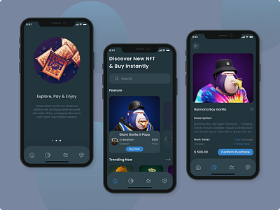 NFT marketplace mobile app app app design dark theme design latest app design meta metaverse mobile app mobile app design mobile design nft nft app design nft app ui nft design nft marketplace nft ui design ui ui design