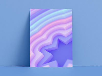 Star poster 3d cinema4d design distortion geometric graphic design illustration minimal noise physical render pink poster render shapes smooth star vibrant violet