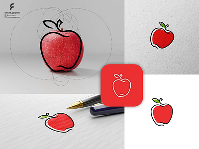 Apple Fruit Logo apple awesome branding circle clean corporate branding design fruit golden ratio graphic design grid illustration inspirations logo logodesign minimal modern simple vector