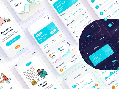 Sotex - Stock Market Mobile App UI Template bitcoin card clean cryptocurrency figma fintech free freebies investment mobile app mobile app ui share market sketch stock market app stockmarket ui design ui wallet ux design xd