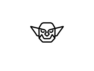 Goblin face fantasy goblin head legend lineart logo minimal monster orc