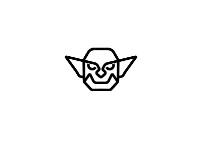 Goblin face fantasy goblin head legend lineart logo minimal monster orc