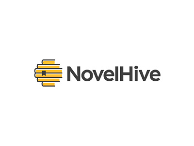 NovelHive - Logo Design app icon app logo beehive bees bookmark books brand identity branding hive honeycomb literature logo