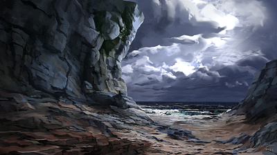 Cloudy Coast clouds coast environment landscape ocean rocks