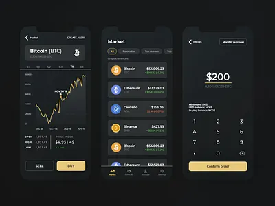 Trading App bitcoin crypto cryptocurrency ethereum mobile app opensea trading uxui