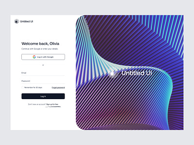 Log in page — Untitled UI create account figma form google auth log in login sign in sign up signin signup simple split screen sso web design webflow