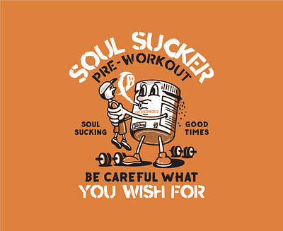 Soul Sucker Pre-Workout character characterdesign cuphead design illustrator logo preworkout retro vintage