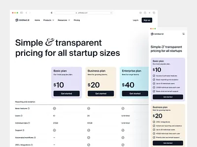 Pricing table — Untitled UI figma minimal minimalism modern ui pastel plans pricing pricing cards pricing page pricing table typography ui design user interface ux design web design webflow website design