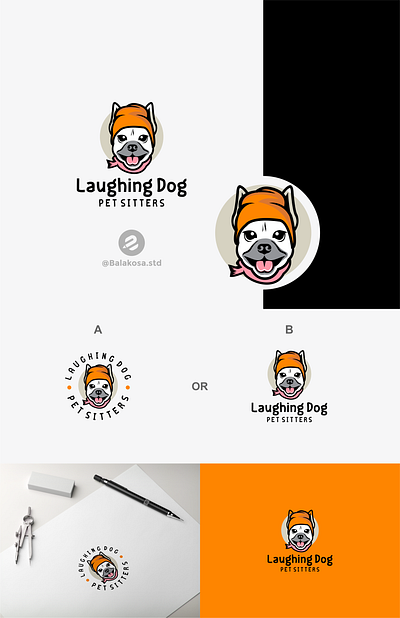 Dog logo design white
