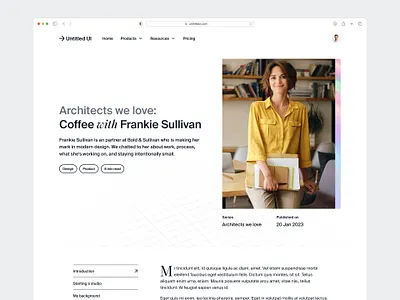 Minimal blog post — Untitled UI article blog blog design blog post light minimal rich text simple web design webflow website design