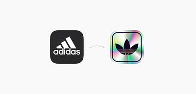 Holographic Adidas icon adidas branding design designs flat design flatdesign holo holographic ios ios icon iphone logo minimal