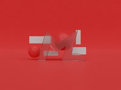 Personal logo render 3d abstract ball blender blender3d branding circle design ff3a3a glass graphic design logo prism rectangle red render sphere typography