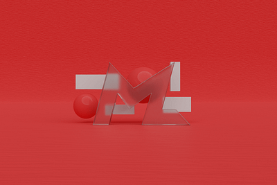 Personal logo render 3d abstract ball blender blender3d branding circle design ff3a3a glass graphic design logo prism rectangle red render sphere typography