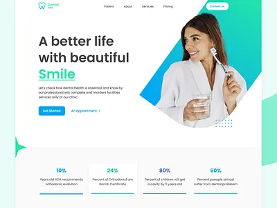 Dental Care - New modern dentist website. 2022 dental dental care dental website dentist dentist website design doctor graphic design health care homepage landing page mordern new website teeth tooth ui webdesign webpage website