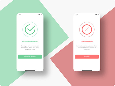 Mobile App Success/Error Feedback. buttons concept dribble inspiration dribblers error feedback figma illustration messages mobile app notifications state success success error ui ui design ui theme user feedback ux ux design