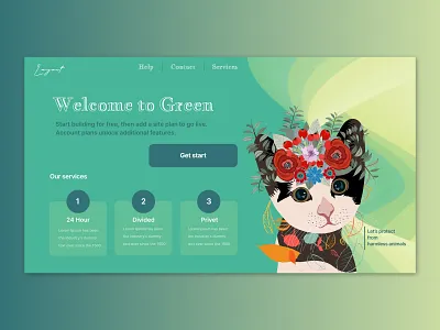 Landing page , Animal shelter branding design dribbble figma graphic design illustration landing landingpage logo mobile ui uidesigner uiux ux