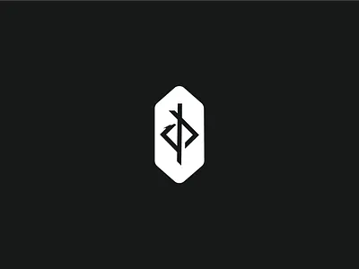 Runic Logo That Describe The Meaning of Dragon Slayer badge brand identity branding dragon dragon slayer logo runic s s letter s letter logo shield sword