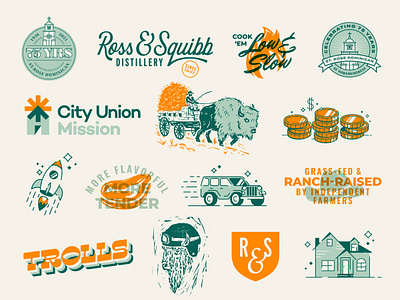 2021 Recap 70s animal badge bison branding color design icon identity illustration kansas logo type typography vintage wordmark