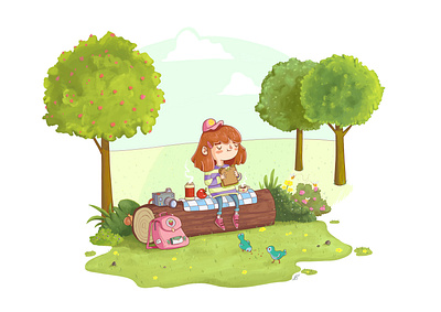 Always pack a picnic cute digital art food illustration nature photoshop picture book