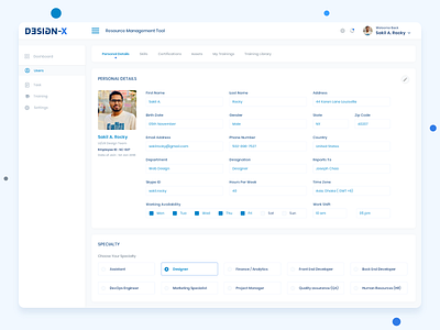 Resource Management Tool branding clean dashboard design empl employee product design rmt ui ux