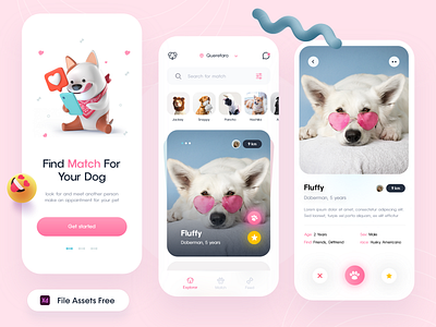 Dating App Concept 🥰 adobexd concept concept design dating dating app design app dogs love match mate pets trends uidesign uxdesign