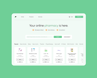 Online Pharmacy Store figmadesign health tech medical pharmacy uxfoodie